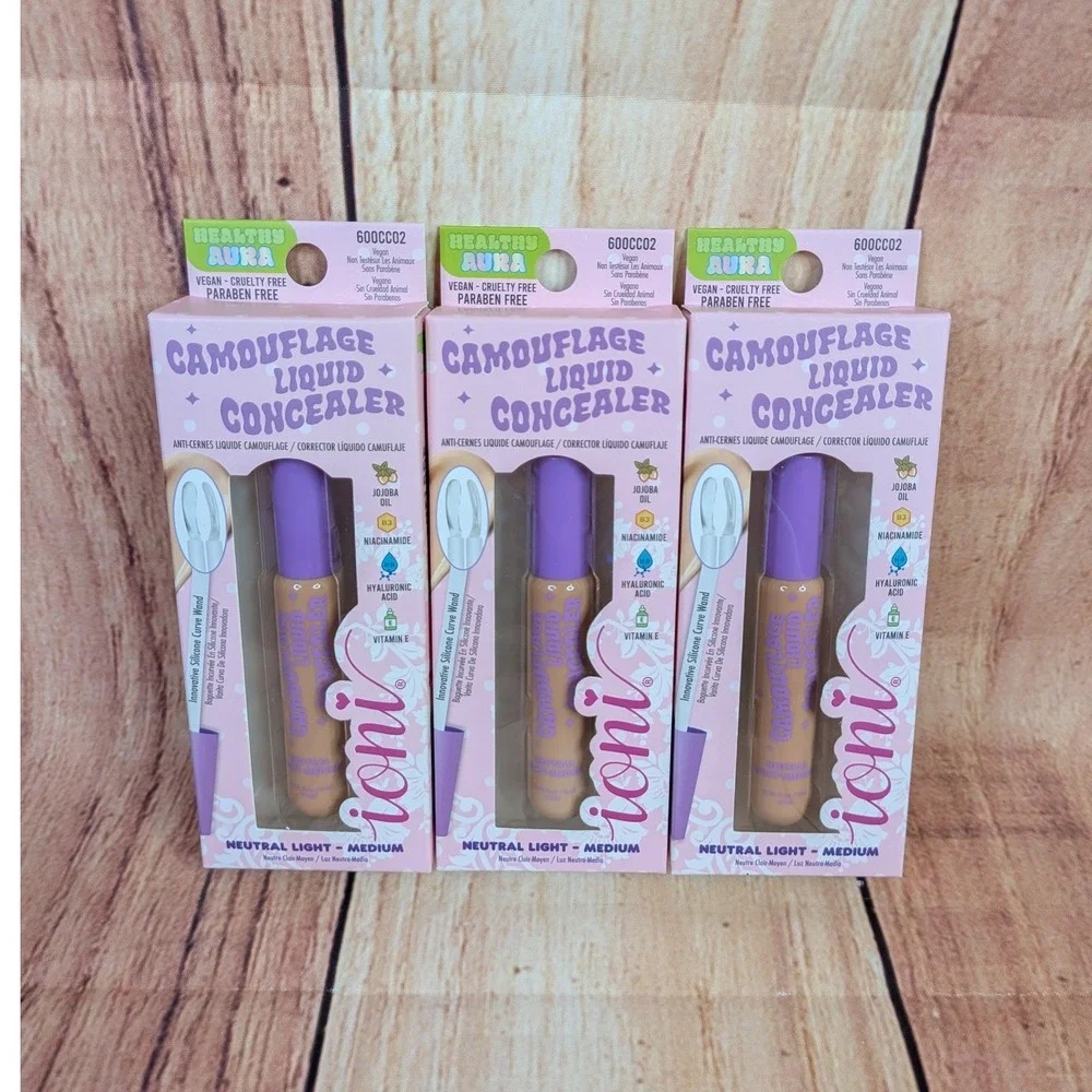 3 PK Ioni Healthy Aura Camouflage Liquid Concealer Neutral Light Medium